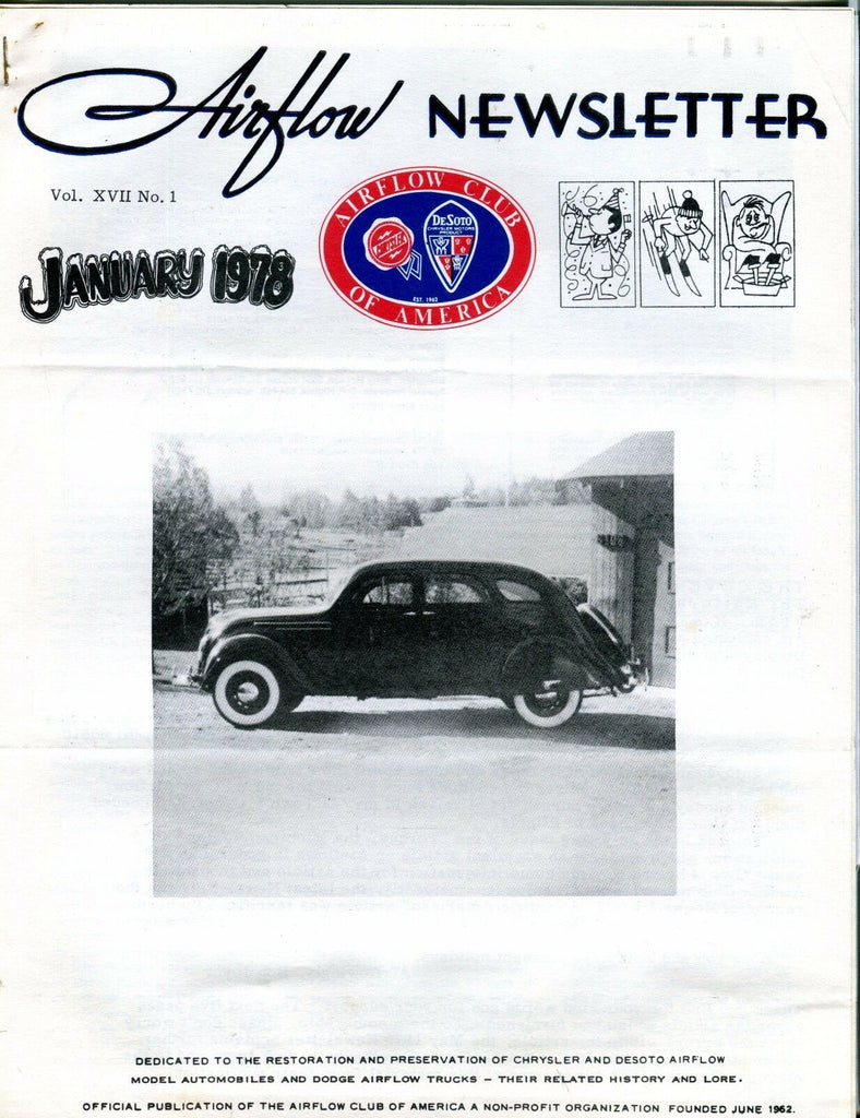 Airflow Newsletter January 1978 Chrysler DeSoto EX No ML 031017nonjhe