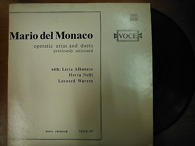 33 RPM Vinyl Mario del Monaco Operatic Arias and Duets Voce Records 021915SM