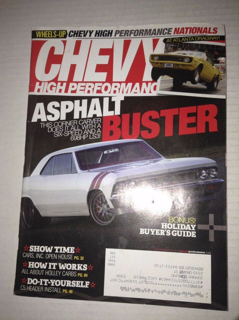 Chevy High Performance Magazine Asphalt Blaster December 2014 031317NONRH