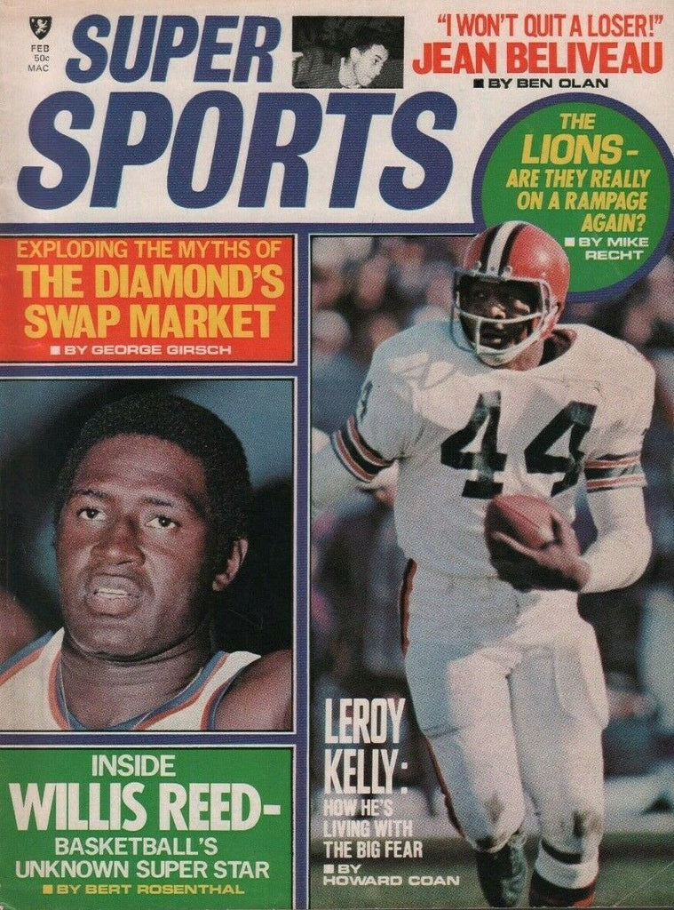 Super Sports February 1971 Leroy Kelly Willis Reed Jean Beliveau 051619DBE
