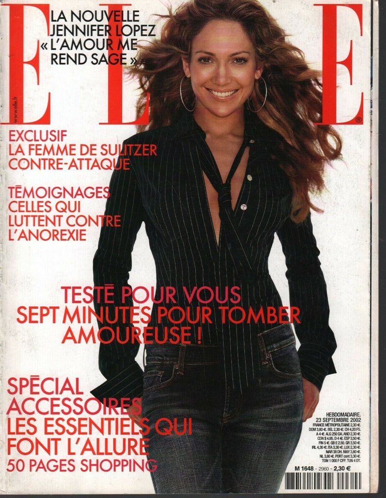 Elle French Fashion September 23 2002 Jennifer Lopez Nina Bouraoui 091520ame
