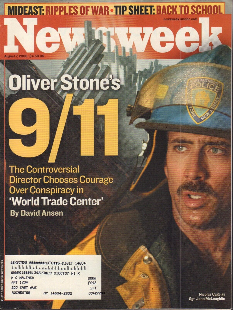 Newsweek August 7 2006 Oliver stone's 9/11 Nicholas Cage w/ML 050617nonDBE