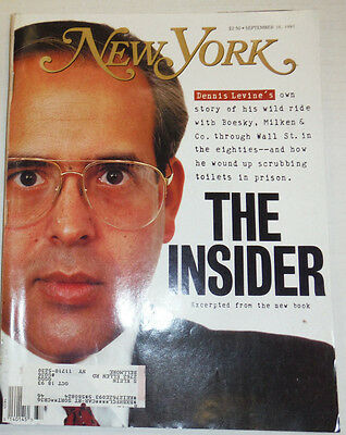 New York Magazine Dennis Levine & The Insider September 1991 011615R