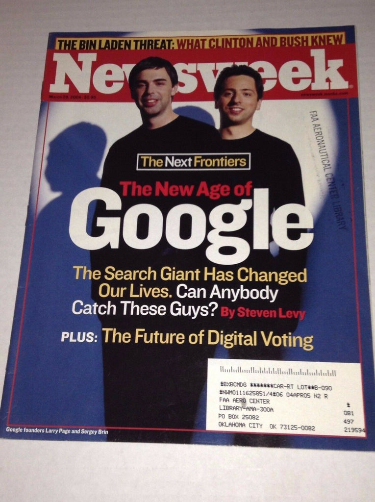 Newsweek Magazine The New Age Of Google March 29, 2004 FAA 022917NONRH