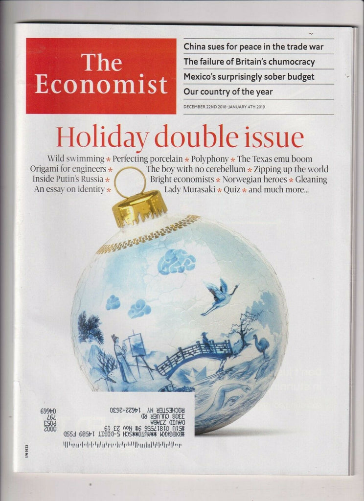 The Economist Holiday Double Issue December/January 4, 2019 110619nonr