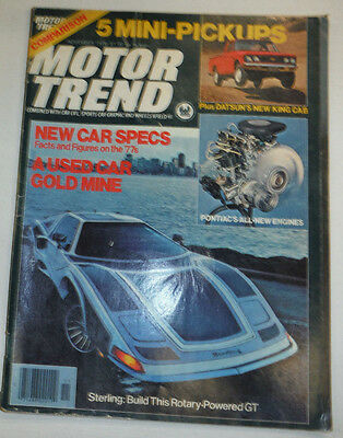 Motor Trend Magazine Pontiac's New Engines Datsun November 1976 030315r