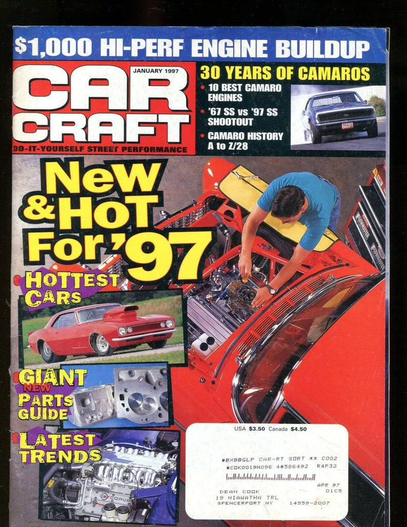 Car Craft Magazine January 1997 Camaro EX w/ML 012017jhe