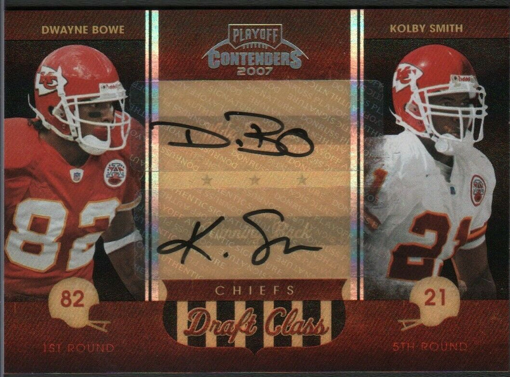 Dwayne Bowe Kolby Smith Double Signed Playoff Contenders 2007 DC-16 061419DBCD