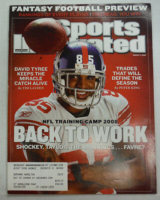 Sports Illustrated Magazine David Tyree & NFL Training Camp August 2008 051215R