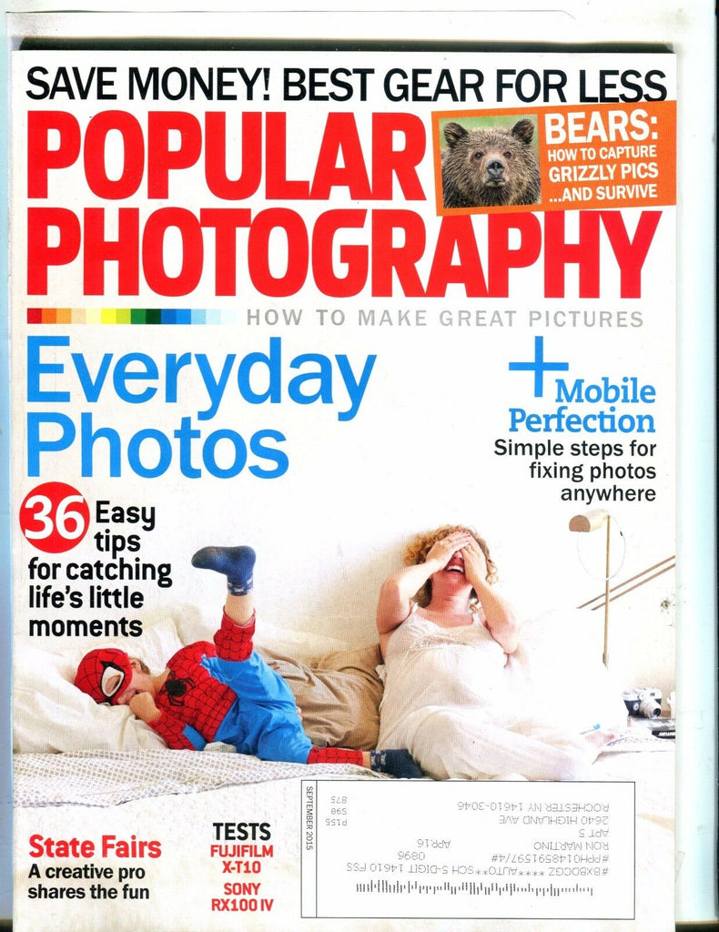 Popular Photography Magazine September 2015 Bears EX w/ML 050517nonjhe