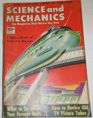 Science And Mechanics Magazine A Minute On A Monorail February 1953 091214R