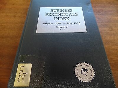 Business Periodicals Index #41 A-I Aug 1998- July 1999 Ex-FAA Library 030716ame4