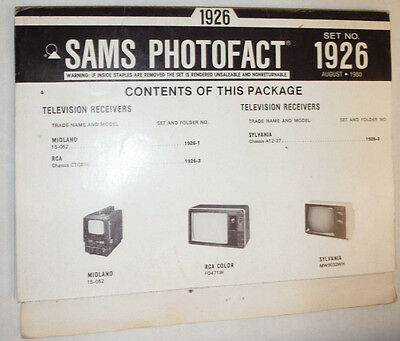 Sams Photofact Magazine Midland & Sylvania & RCA No.1926 August 1980 022515r