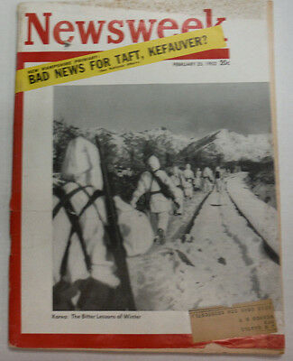 Newsweek Magazine Korea The Bitter Lessons Of Winter February 1952 050815R