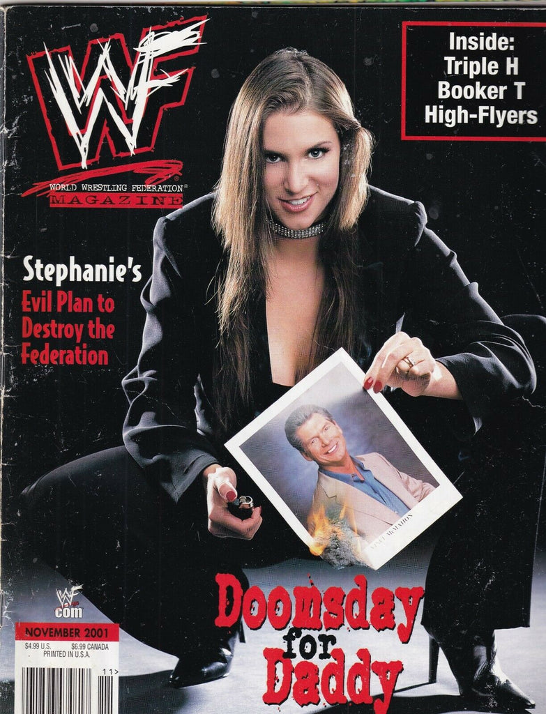 WWF Magazine Stephanie McMahon Triple H Booker T November 2001 100319nonr