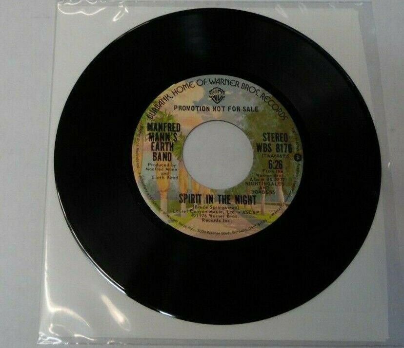 Manfred Mann's Earth band spirit in the night 45RPM PROMO WBS8176 022220LLE45