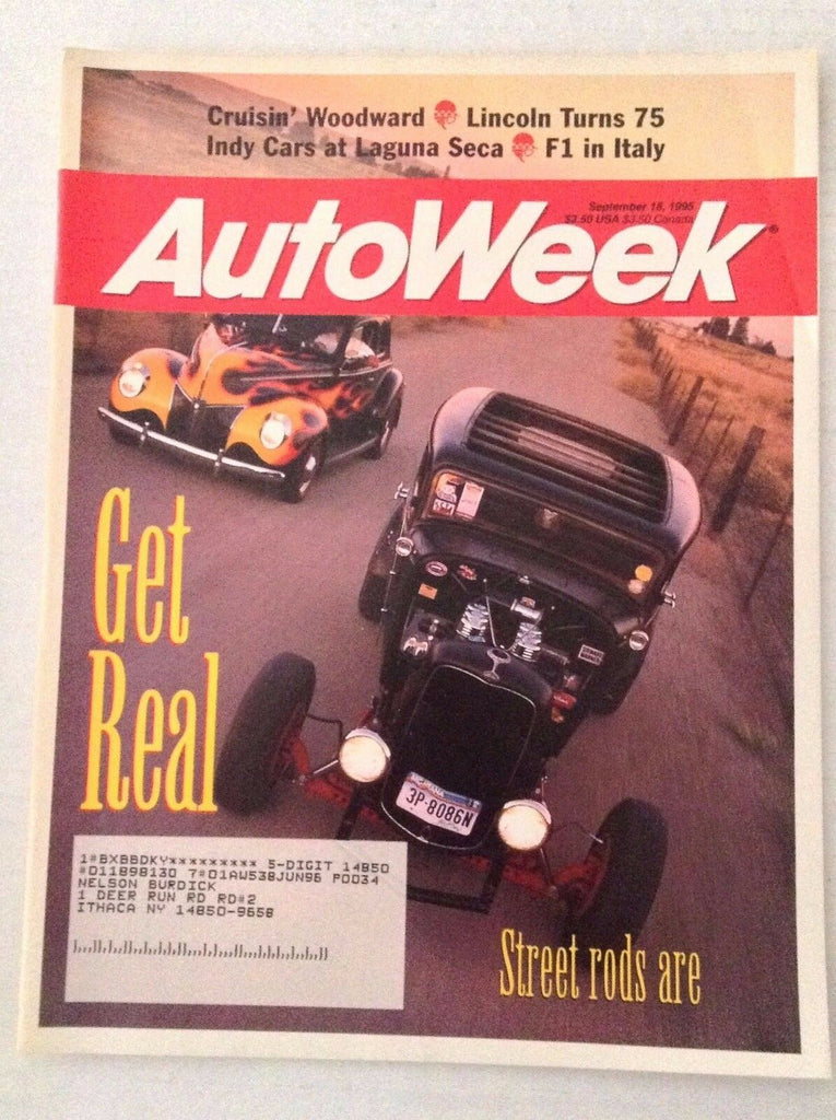 Autoweek Magazine Cruisin' Woodward Lincoln Turns 75 September 18, 1995 020617RH