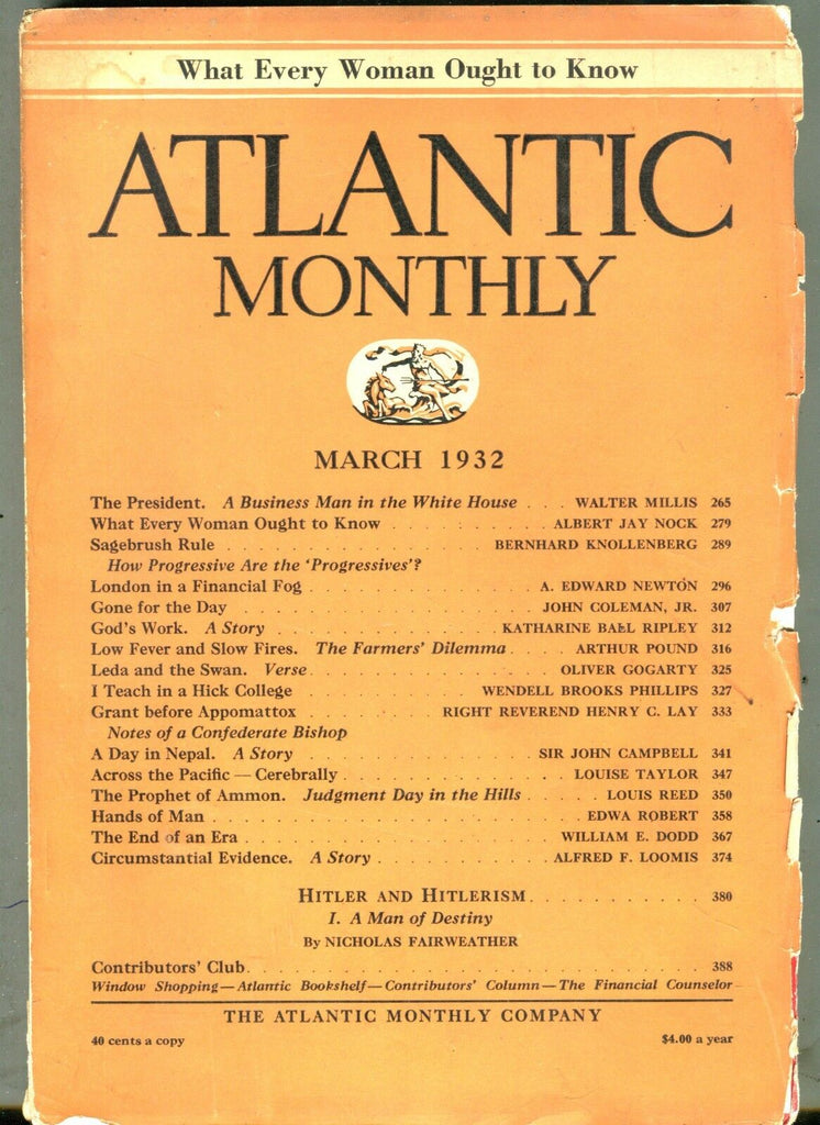 The Atlantic Magazine March 1932 What Every Woman Ought To Know 071117nonjhe
