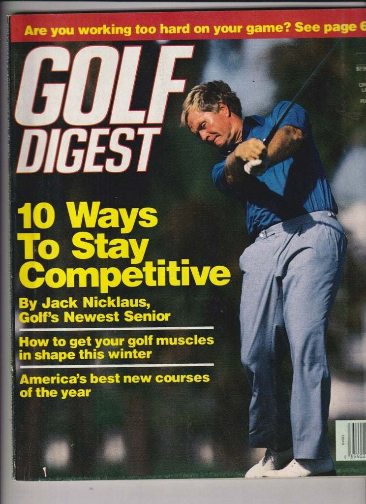 Golf Digest Mag Jack Nicklaus Stay Competitive January 1990 112719nonr