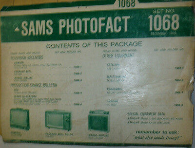 Sams Photofact Magazine Admiral Wards Airline No.1068 December 1969 030315r2