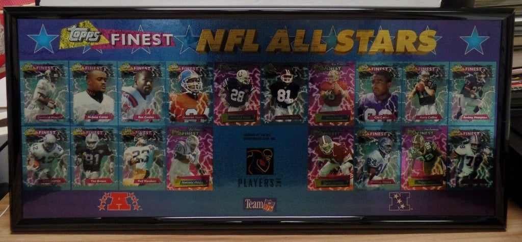 Exclusive TOPPS Finest NFL All Stars Uncut Mail-Away Sheet 1994 Framed 27x12"