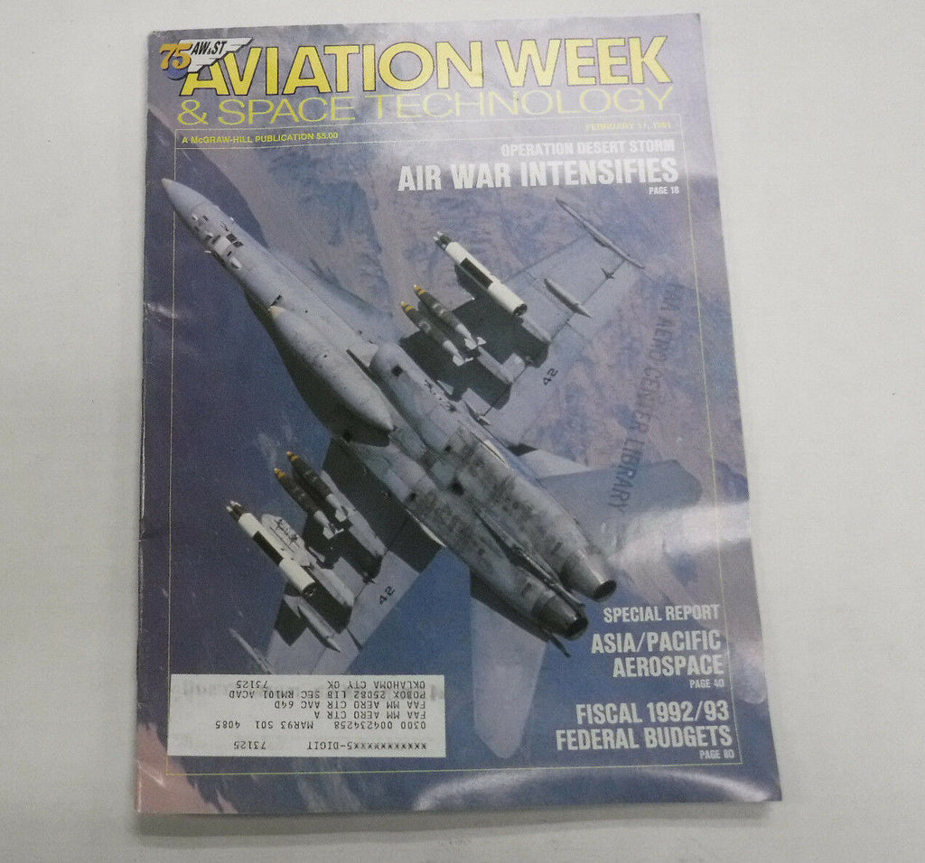 Aviation Week Magazine Air War Desert Storm February 11, 1991 FAA 110216R