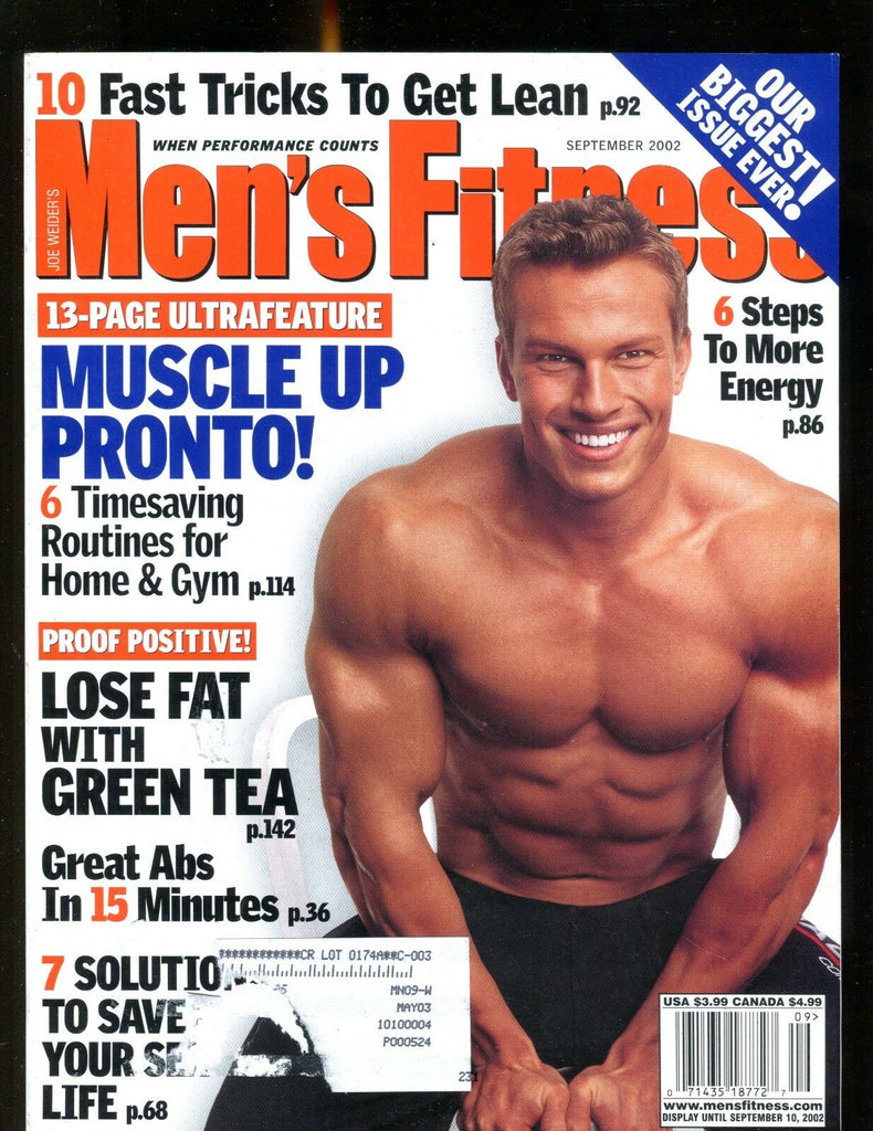 Men's Fitness Magazine September 2002 Muscle Up EX w/ML 012417jhe