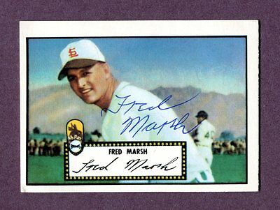 Autographed Signed 1952 Topps Reprint Series #8 Fred Marsh Browns w/coa jh33