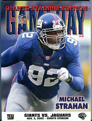 Game Day Magazine Giants Stadium Giants Jaguars Nov. 3 2002 EX 022516jhe