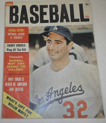 Baseball Magazine Sandy Koufax & Willie Mays 1964 NO ML 072814R