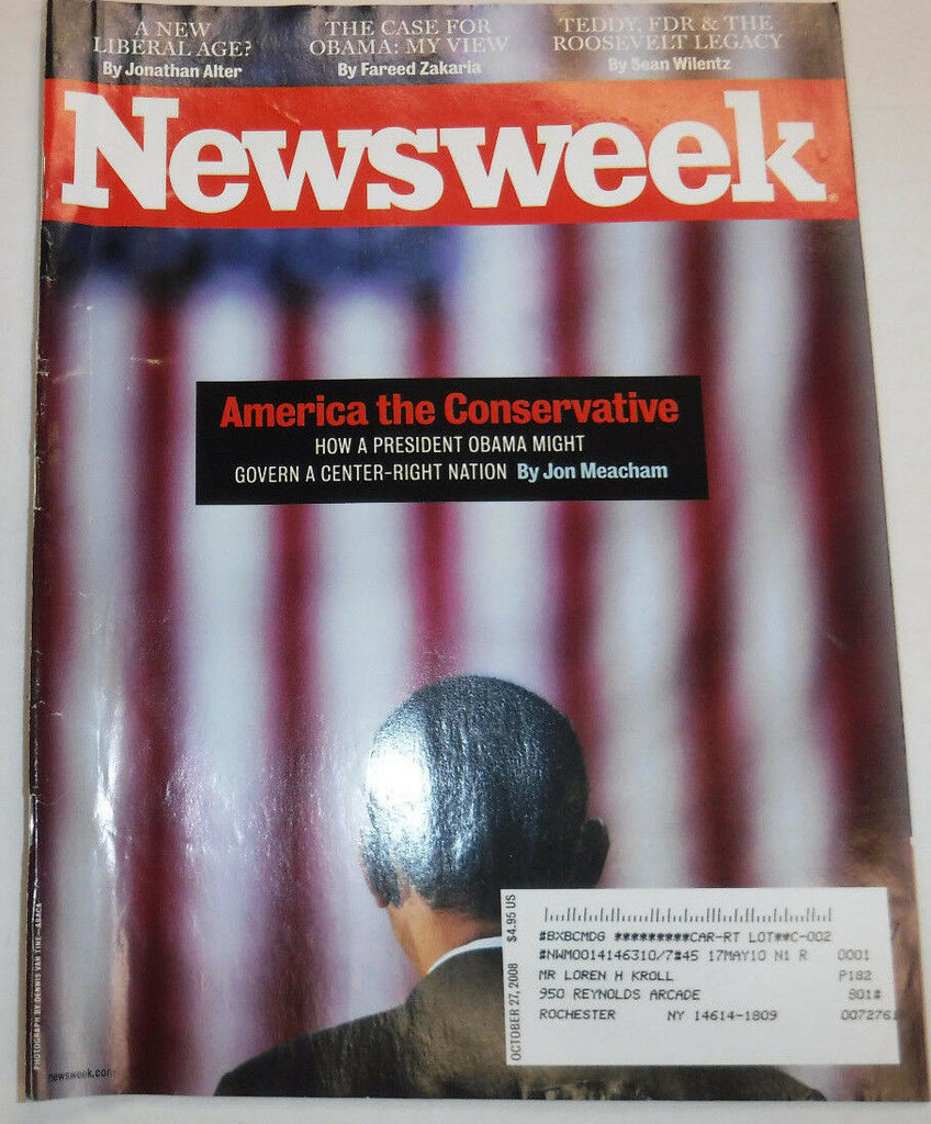 Newsweek Magazine Barack Obama October 27, 2008 101816R