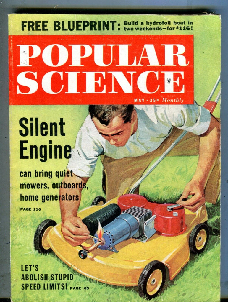 Popular Science Magazine May 1960 Silent Engine Quiet Mower 070517nonjhe