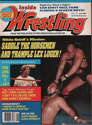 Inside Wrestling June 1987 Roddy Piper, Lex Luger, Nikita Koloff VG 012116DBE