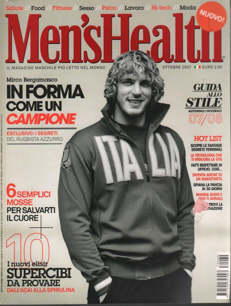Men's Health Italian Magazine October 2007 Mirco Bergamosco 031620AME