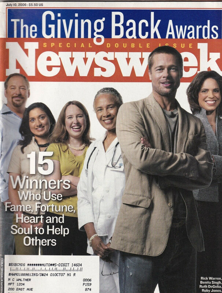 Newsweek Mag Brad Pitt Benita Singh July 10, 2006 102219nonr