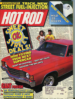 Hot Rod Magazine October 1988 Sweet Street Deals! EX 022316jhe