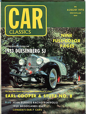 Car Classics Magazine August 1972 1933 Duesenberg SJ EX 060916jhe