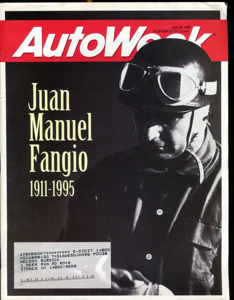 AutoWeek Magazine July 24 1995 Juan Manuel Fangio EX w/ML 022317nonjhe