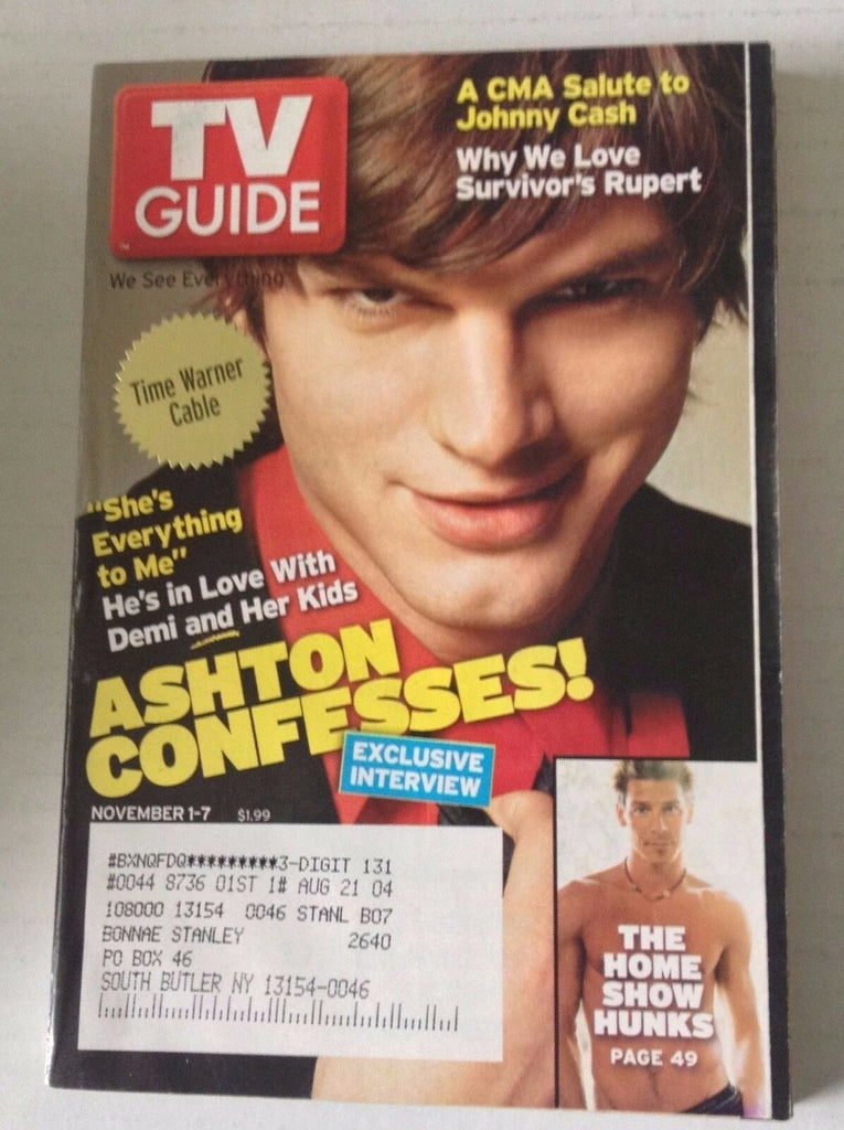 TV Guide Magazine Ashton Kutcher Loves Demi November 1-7, 2003 050717nonrh