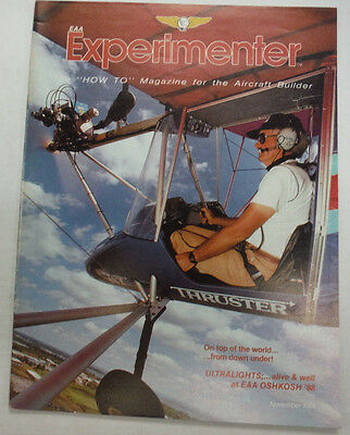 EAA Experimenter Magazine Ultralights EAA Oshkosh November 1988 FAL 071615R