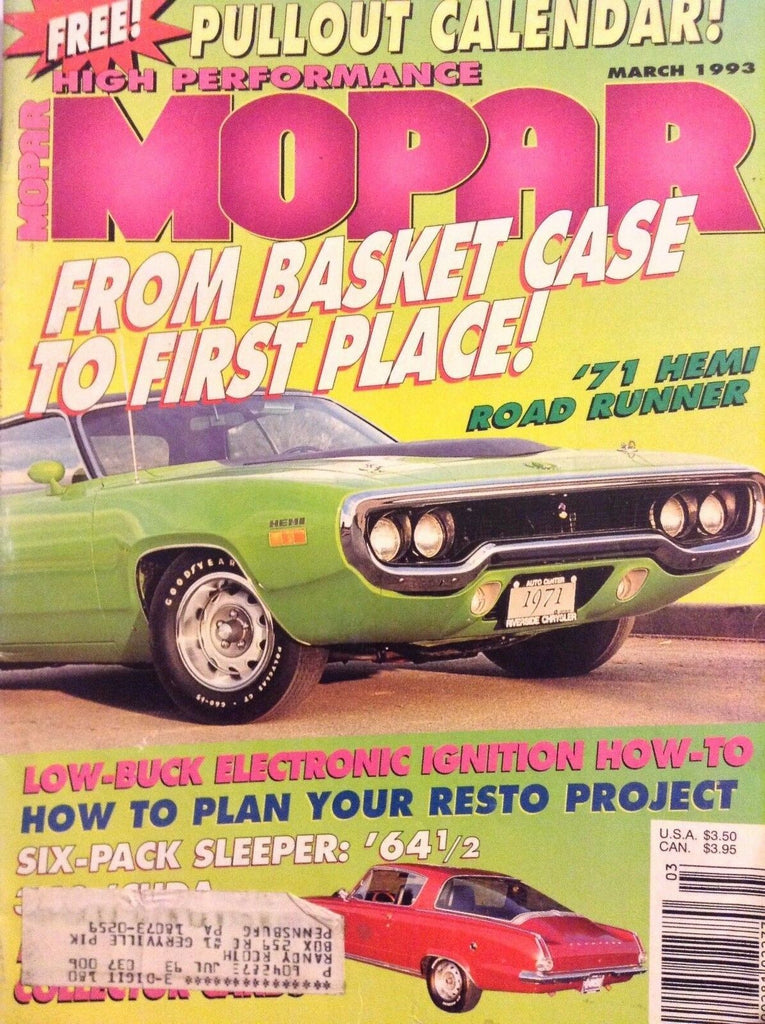Mopar Action Magazine '71 Hemi Road Runner March 1993 093017nonrh