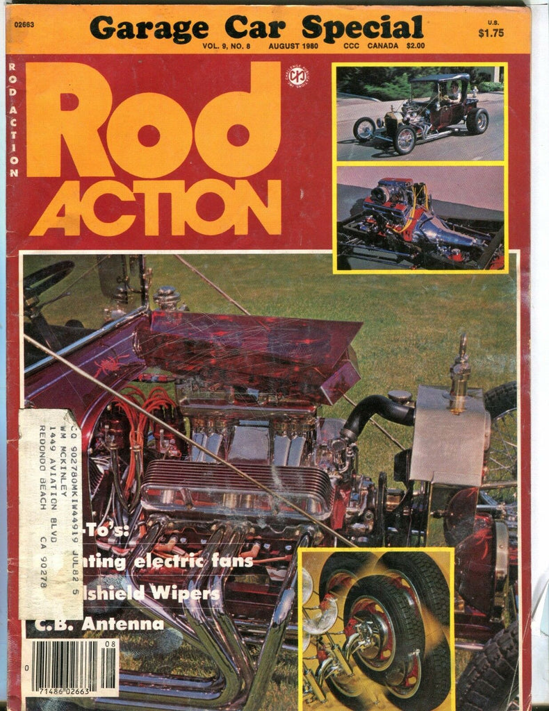 Rod Action Magazine August 1980 Garage Car Special VG w/ML 030817nonjhe