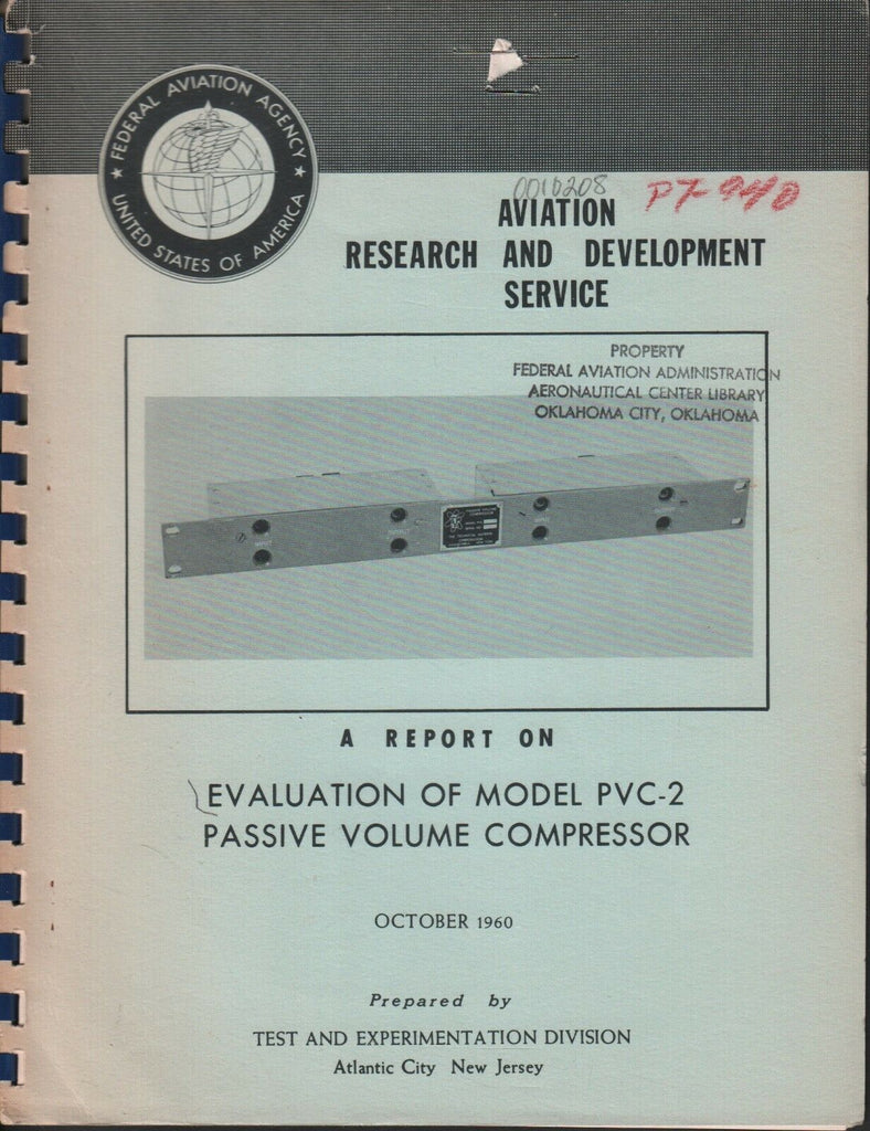 Aviation R&D Model PVC-2 Passive Volume Compressor Oct 1960 exFAA 062918DBE2