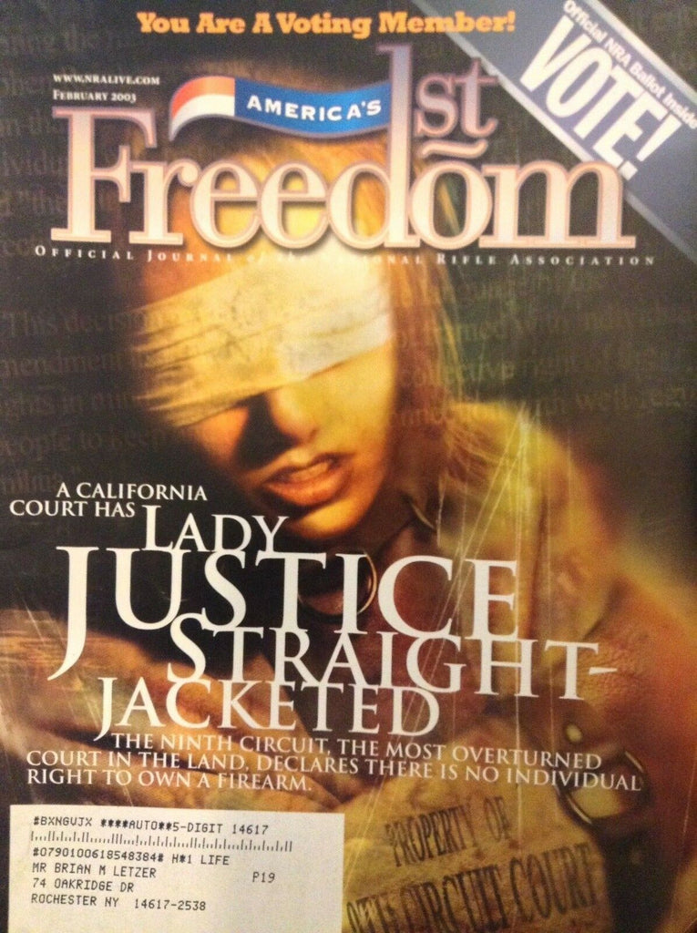 America's 1st Freedom Magazine Lady Justice Jacketed February 2003 021618nonrh