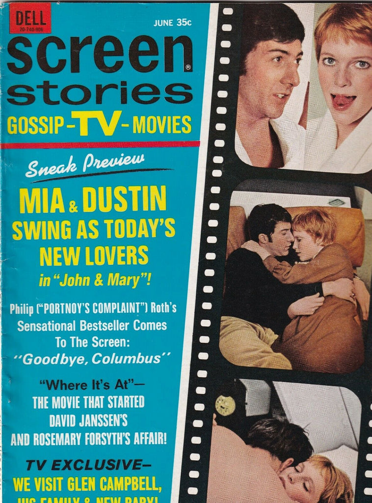 Screen Stories Mag Mia Farrow Dustin Hoffman Philip Roth June 1969 070219nonr