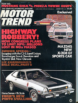 Motor Trend Magazine August 1975 Mazda X-208 GT EX 060916jhe