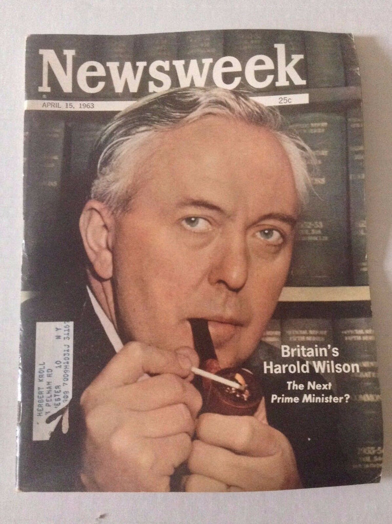Newsweek Magazine Britain's Harold Wilson April 15, 1963 101216R