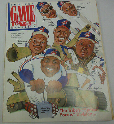 Indians Game Face Magazine Mark Whiten & Kenny Lofton 1992 Souvenir 072014R