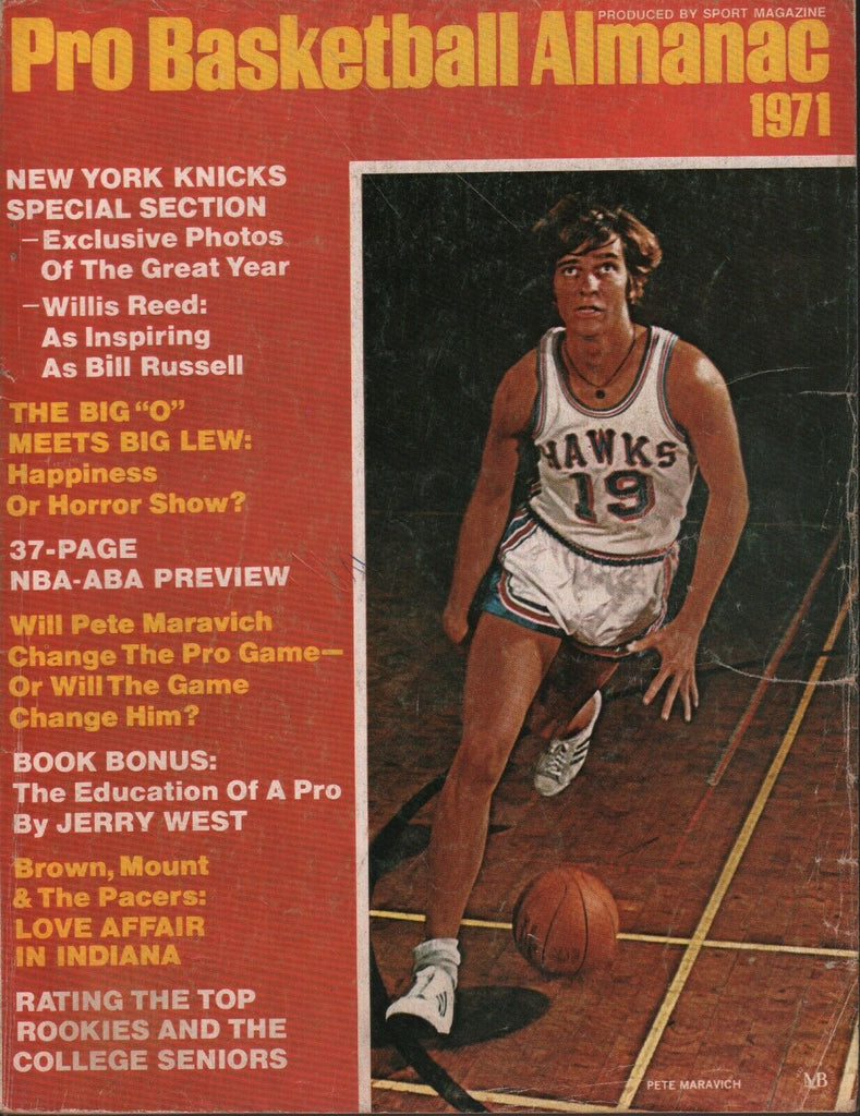 Pro Basketball Almanac 1971 Pete Maravich NBA ABA Willis Reed 052019DBE