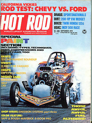 Hot Rod Magazine September 1974 Special Paint Section NO ML EX 031116jhe